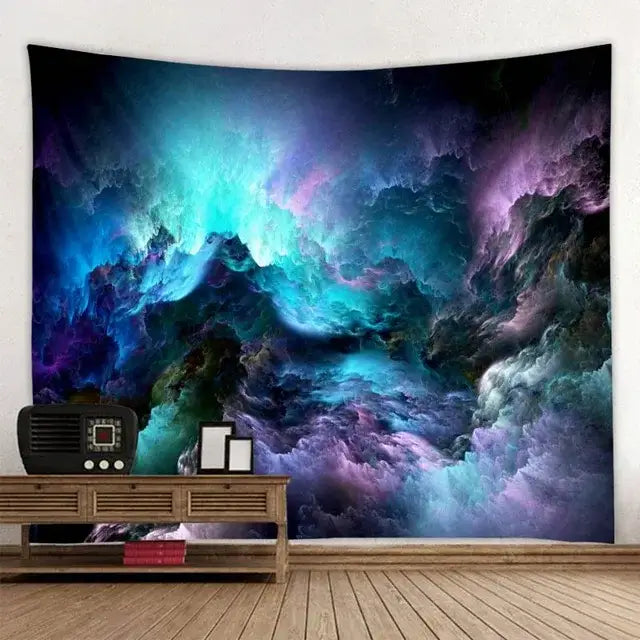Psychedelic neon illusory mushroom art tapestry bedroom wall hanging