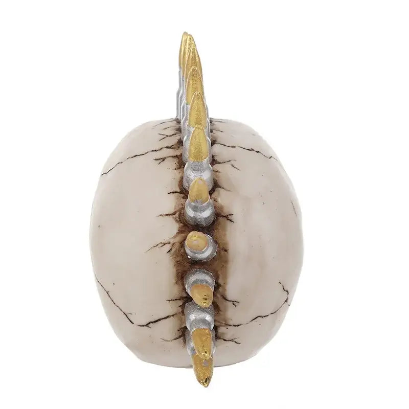 Punk beige resin skull head bullet mohawk living room statue