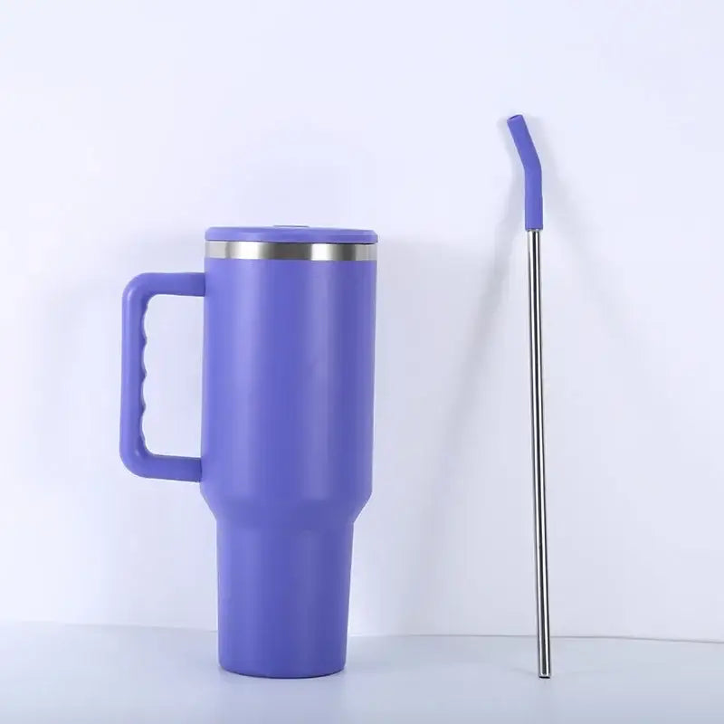 Purple and teal stainless steel sippy cup kitchen travel mug