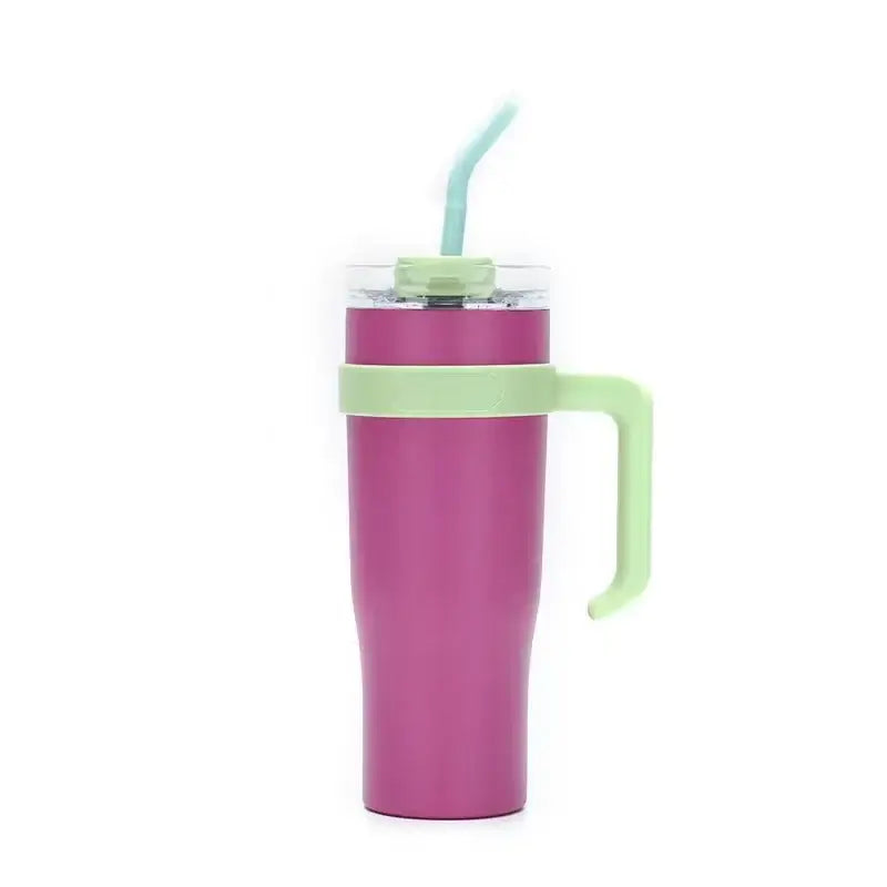 Purple and teal stainless steel sippy cup kitchen travel mug