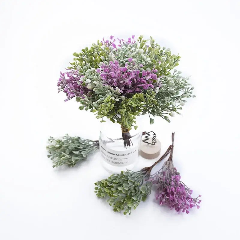 Purple & green decorbites artificial flower vase living room decor