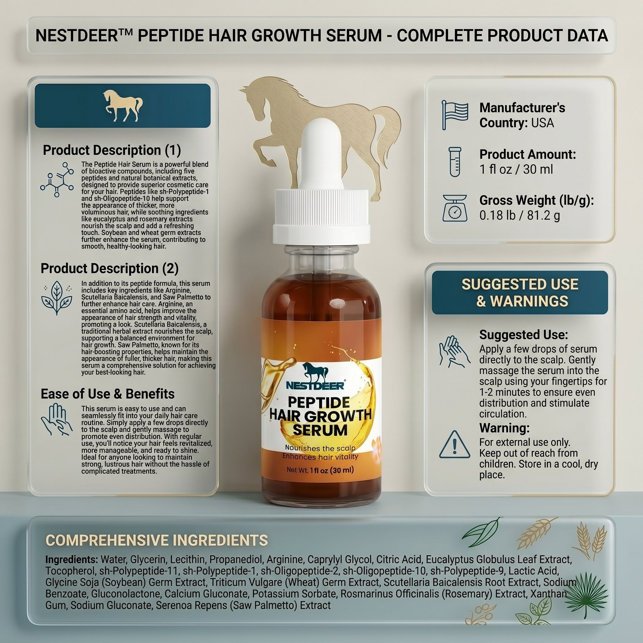 Peptide Hair Growth Serum NESTDEER™️