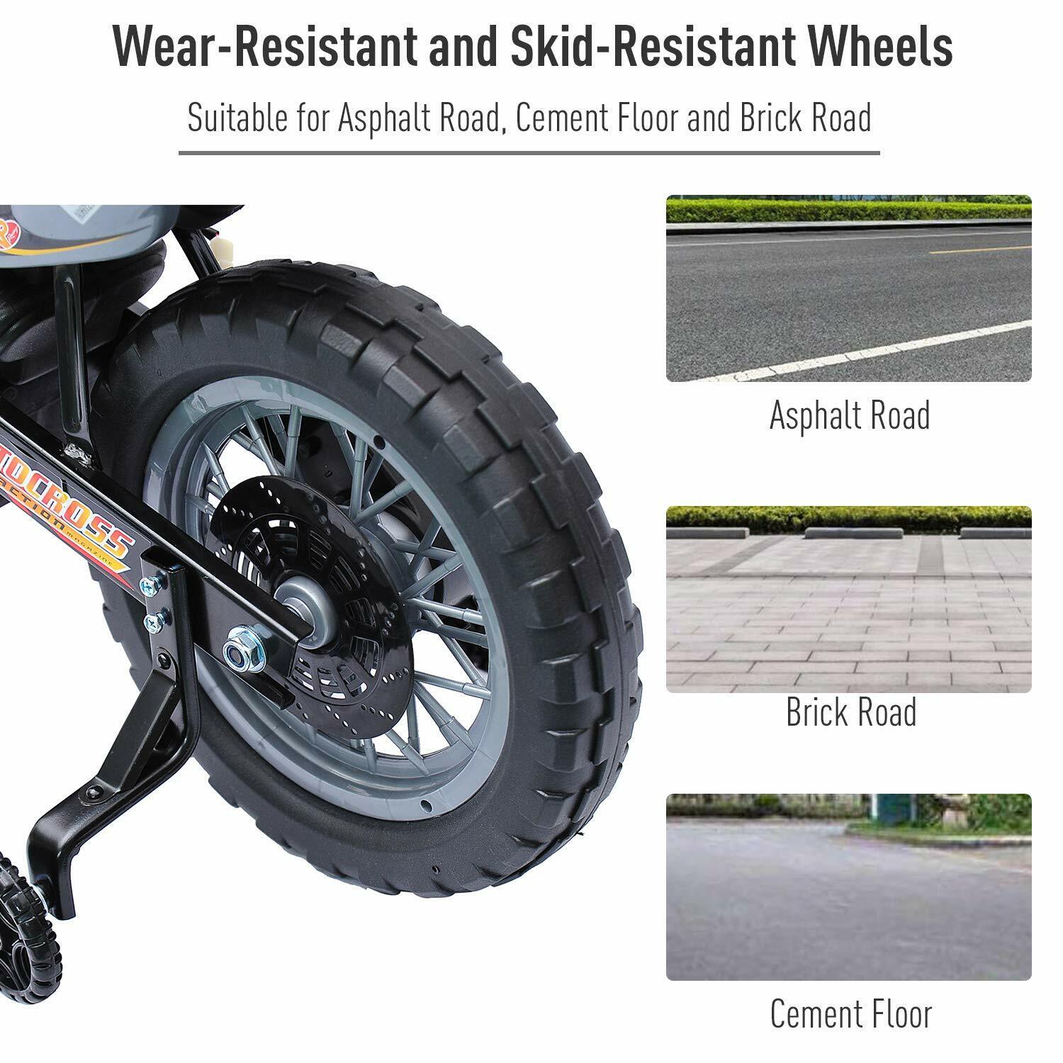 Qaba 6V Kids Electric Ride-On Motorcycle Dirt Bike with Trailer Toy