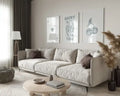 Modern beige hearts wall art set living room decor