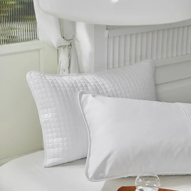 Quilted gray decorbites cotton pillowcase bedroom grid pattern cover