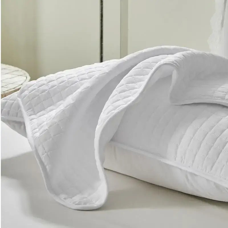 Quilted gray decorbites cotton pillowcase bedroom grid pattern cover