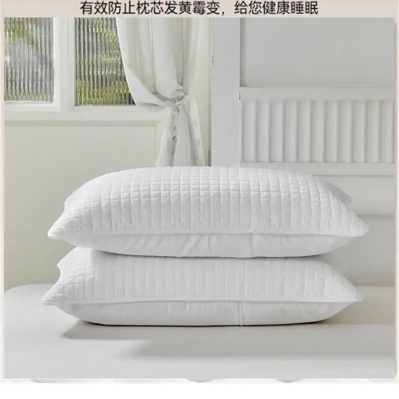 Quilted gray decorbites cotton pillowcase bedroom grid pattern cover