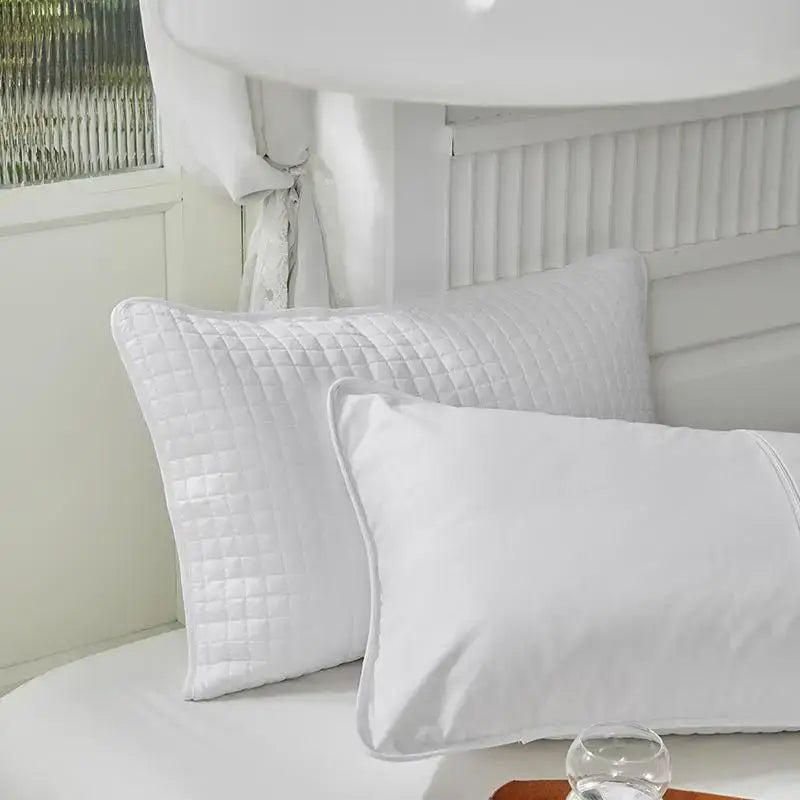 Quilted gray decorbites cotton pillowcase bedroom grid pattern cover