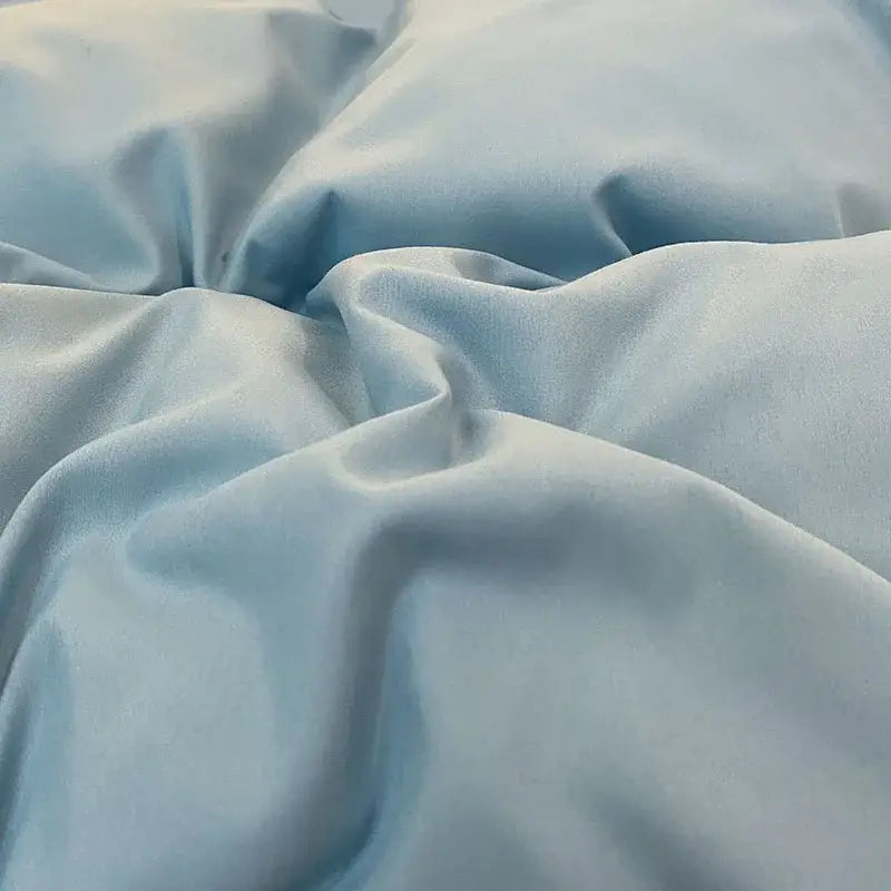 Quilted light blue & white ruffle duvet cover set bedroom bedding