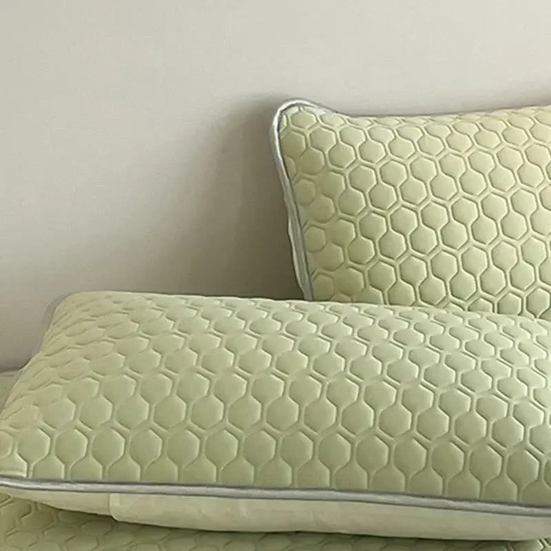 Quilted light green decorbites cooling mat bedroom bedding set