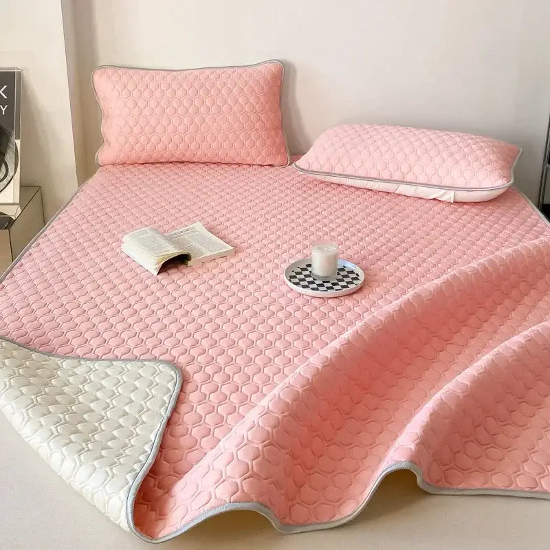 Quilted light green decorbites cooling mat bedroom bedding set