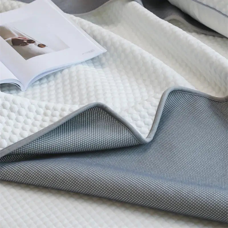 Quilted white & gray cooling mat pillowcase set bedroom decorbites ice bean