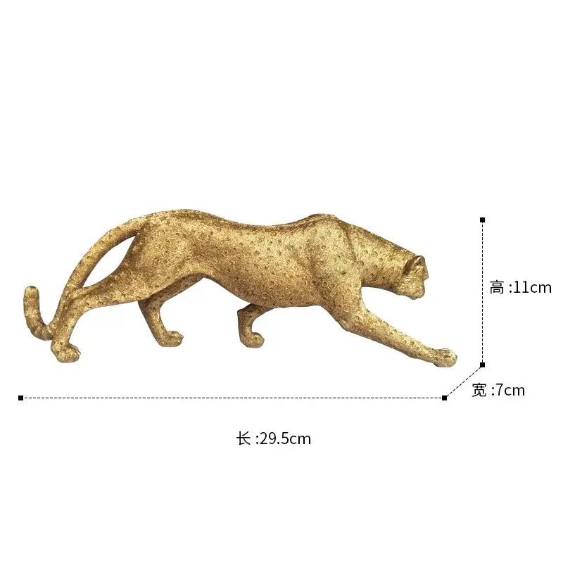 Realistic golden leopard print resin crafts office decor