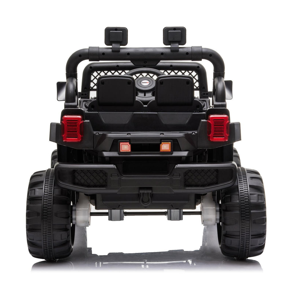 Rechargeable Electric Car Toy with Adjustable Seat Belt and 3 Speeds - Black