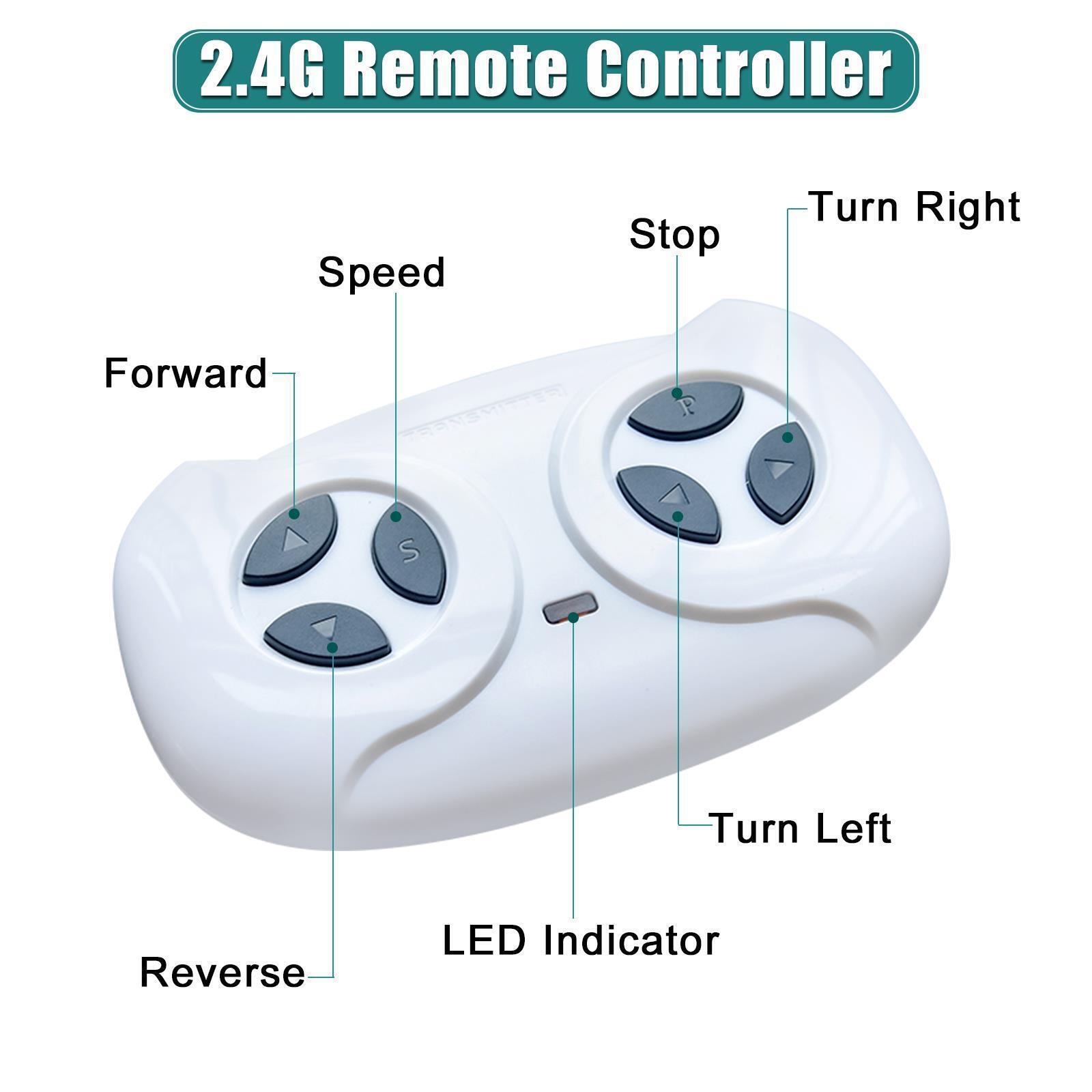Rechargeable Electric Car Toy with Adjustable Seat Belt and 3 Speeds - Black