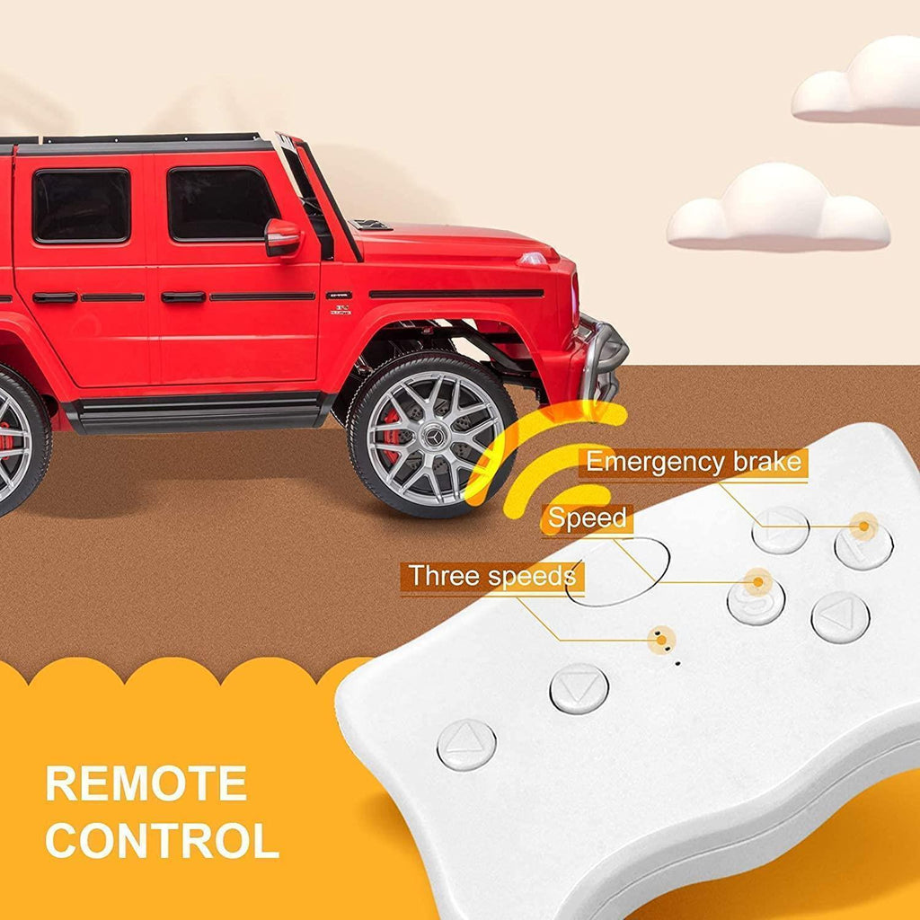 Red 12V Electric Ride On Car Truck with Remote Control, Music, and LED Lights for Safe and Fun Play