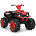 Red 12V Kids ATV with LED Lights and Treaded Tires