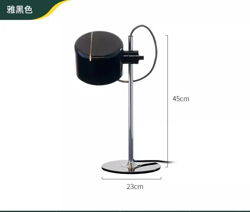 Red & black chrome coupe table lamp bedroom decor