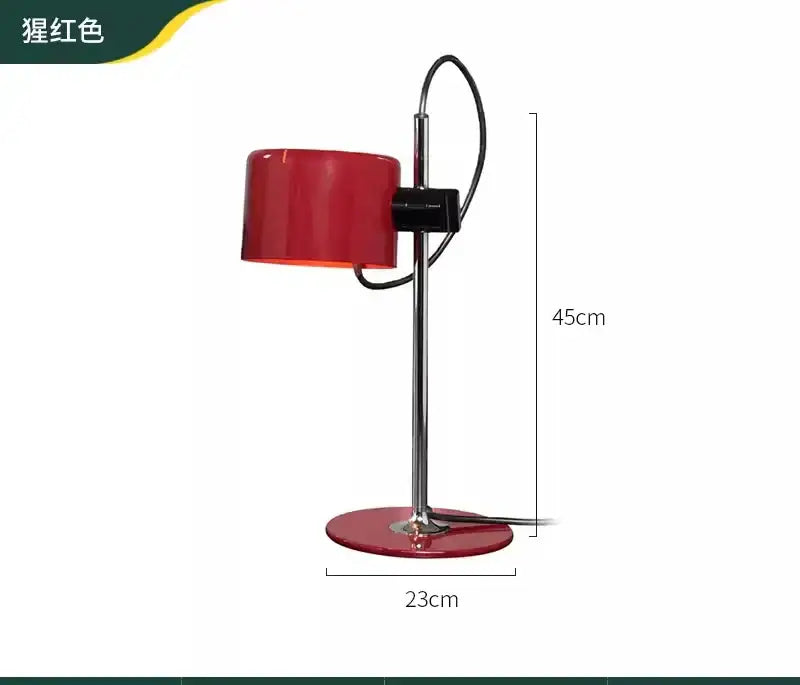 Red & black chrome coupe table lamp bedroom decor