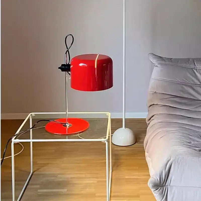 Red & black chrome coupe table lamp bedroom decor