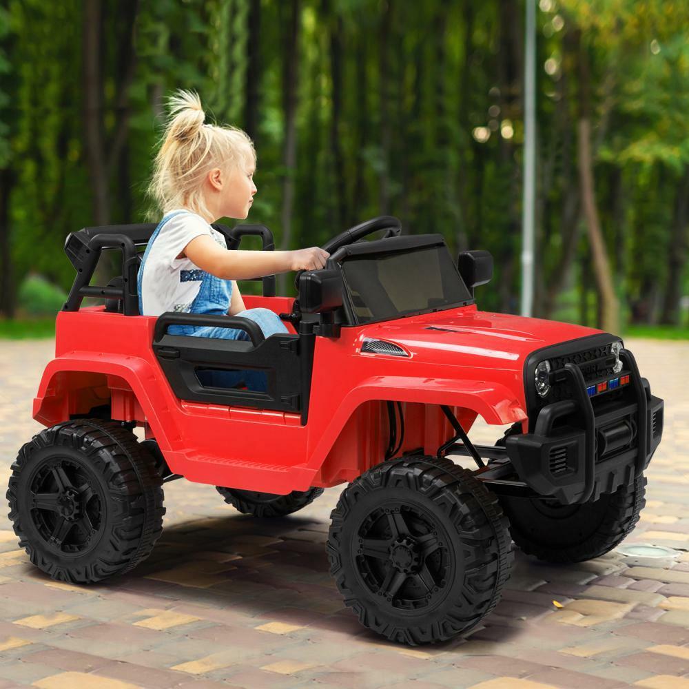 Red Double Drive 12V Electric Car with Rechargeable Battery for Kids