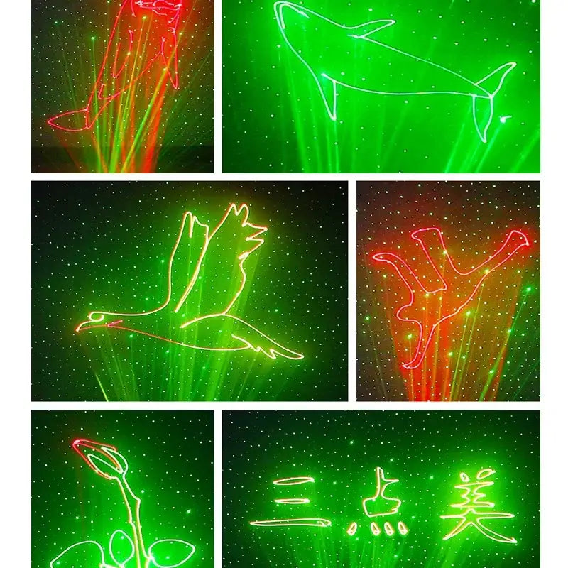 Red & green animation laser projection light – living room decor