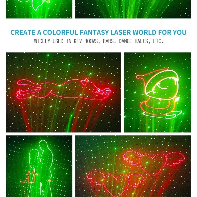 Red & green animation laser projection light – living room decor