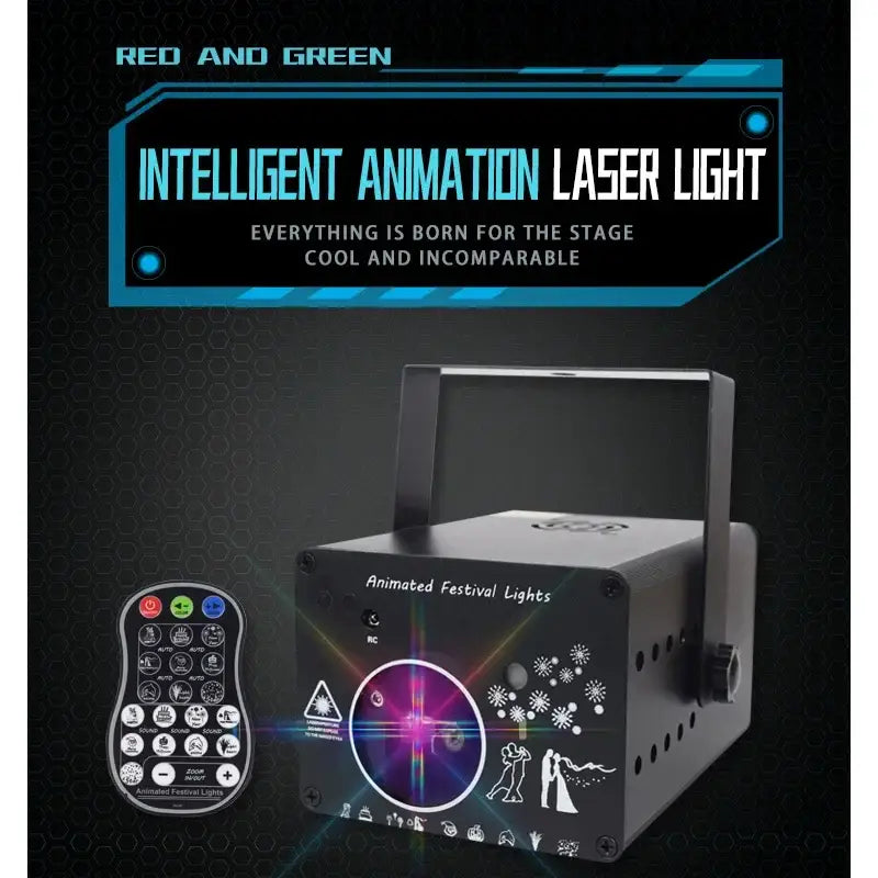 Red & green animation laser projection light – living room decor