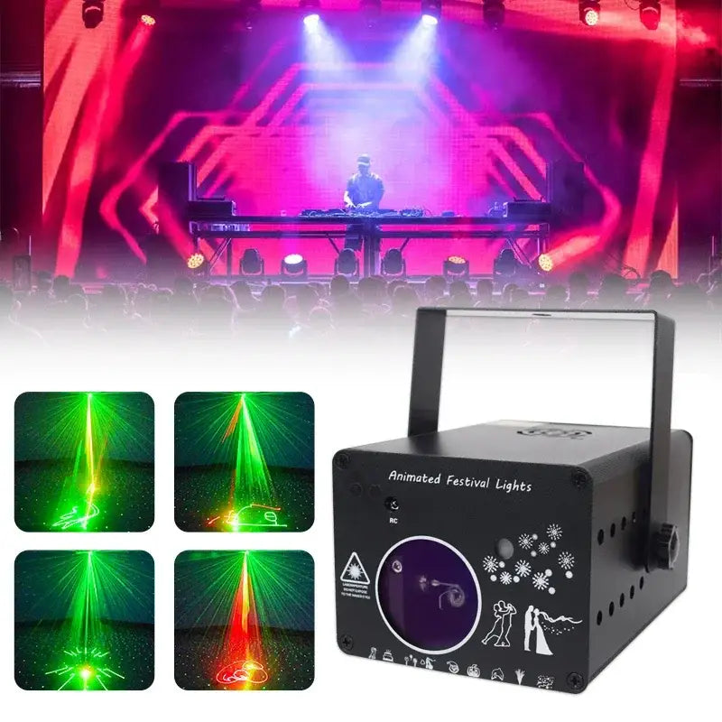 Red & green animation laser projection light – living room decor