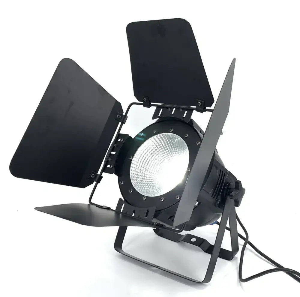 Red led par cob stage light with black barn doors for living room