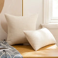Red textured linen throw pillow covers set of 2 living room decor