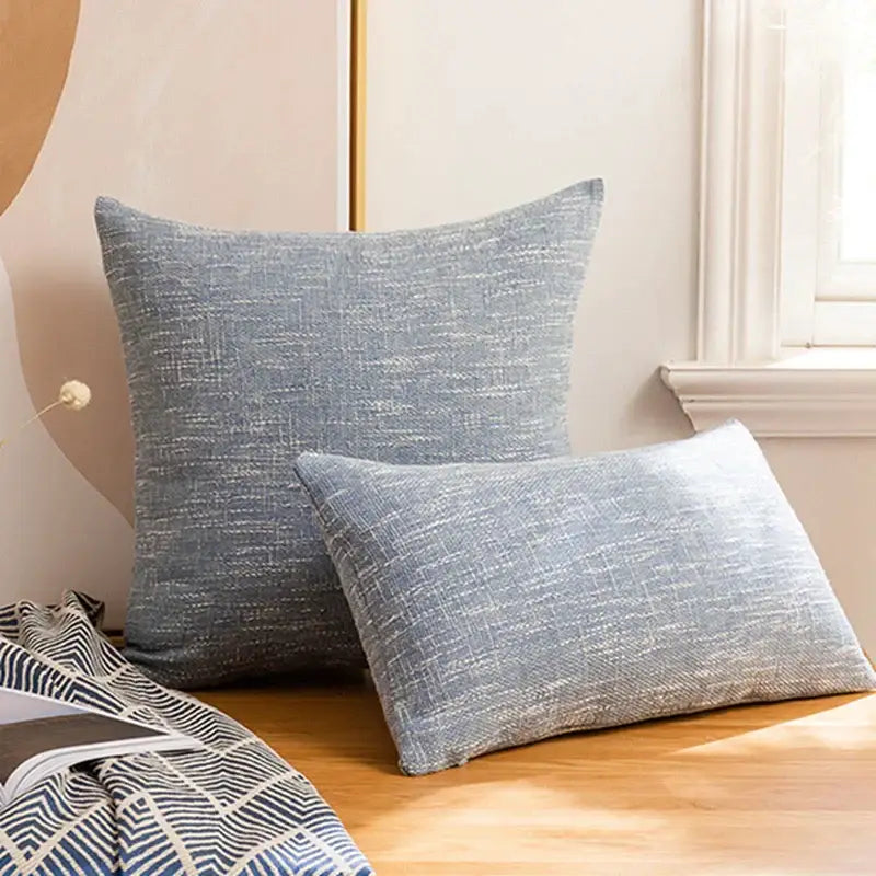 Red textured linen throw pillow covers set of 2 living room decor