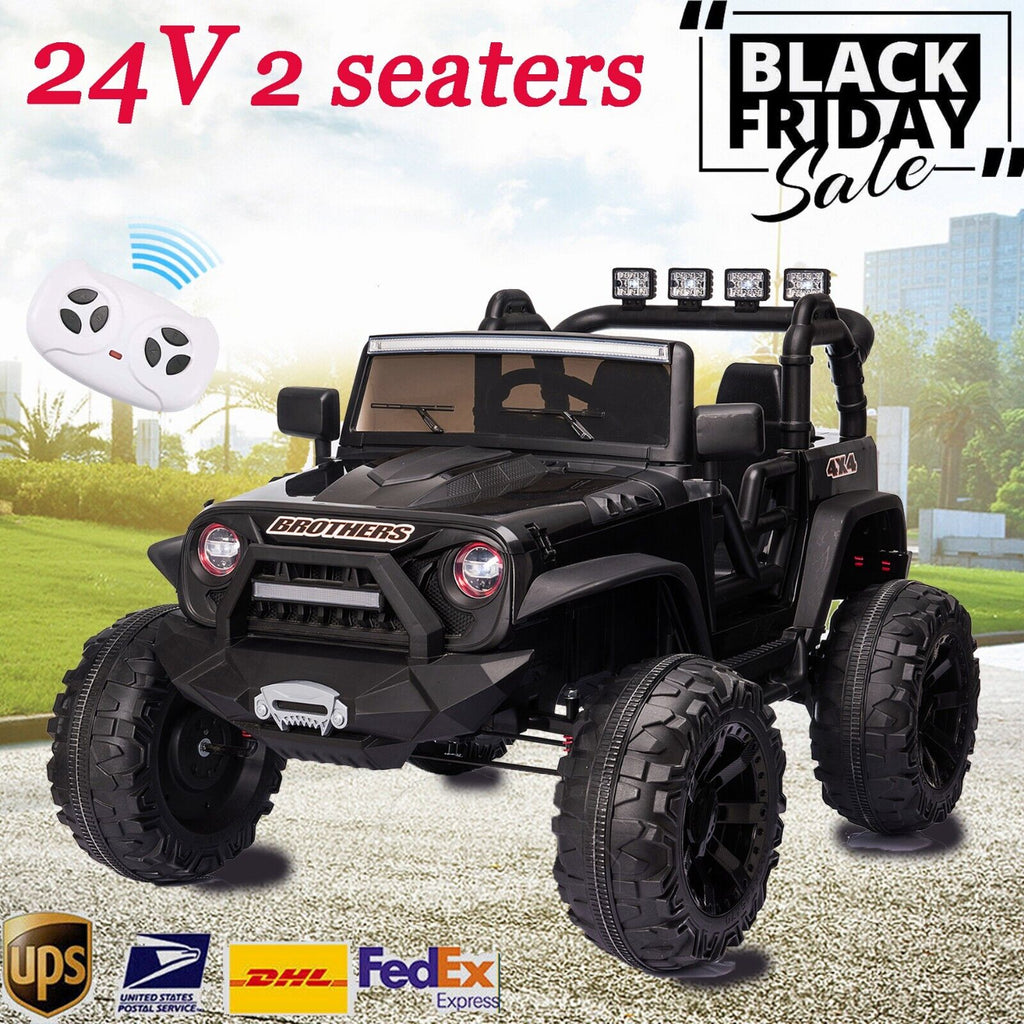 400W Electric Kids Ride On Jeep Truck with Remote Control, MP3 Player, and LED Lights - Perfect Xmas Gift!