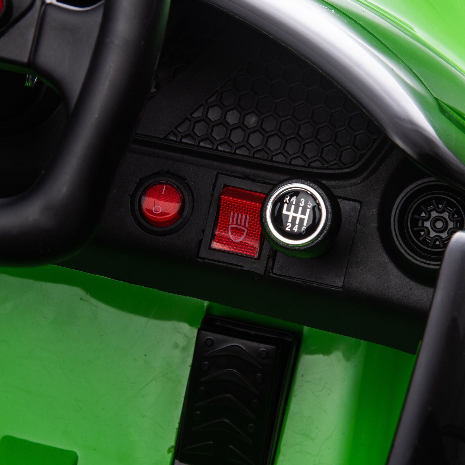 Remote Control Electric Ride-On Car with MP3 Player and LED Lights - Green