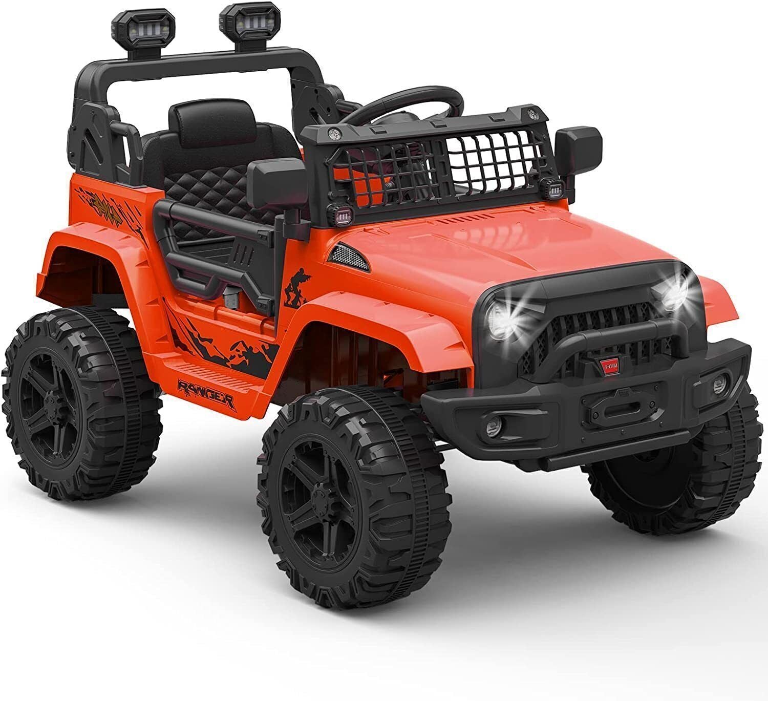Remote Control Ride-On Truck with LED Lights and Bluetooth - Perfect Xmas Gift for Kids