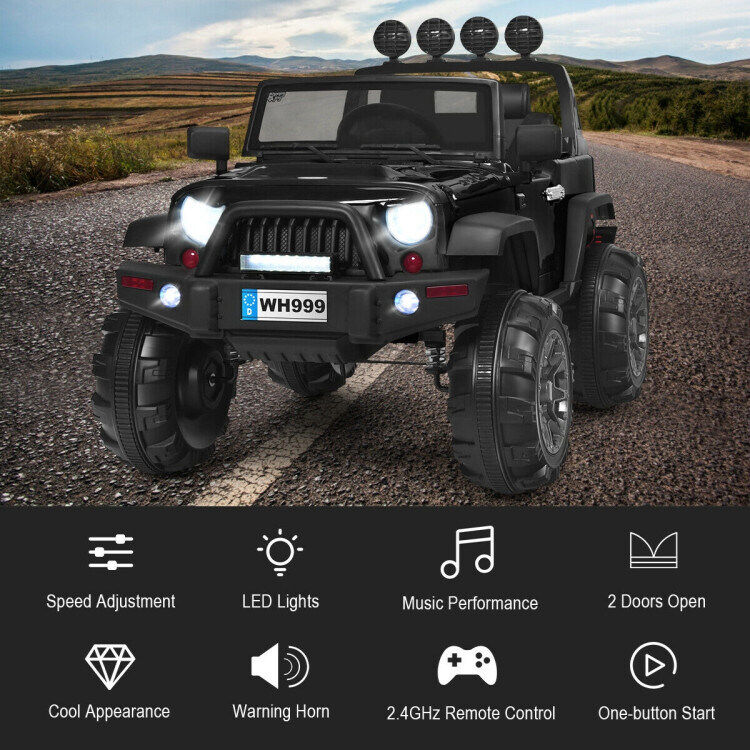 Remote Controlled 12V Kids Ride On Truck with Double Magnetic Door