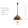 Retro amber glass pendant light dining room wooden accent