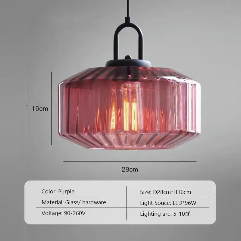 Retro amber & green ribbed glass dining chandelier for bedroom
