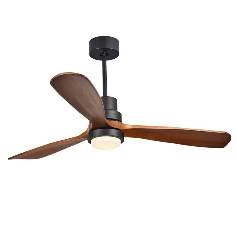 Retro black and dark wood ceiling fan with 15w ceiling lights bedroom