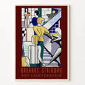 Retro black & white bauhaus stairs canvas print living room wall art