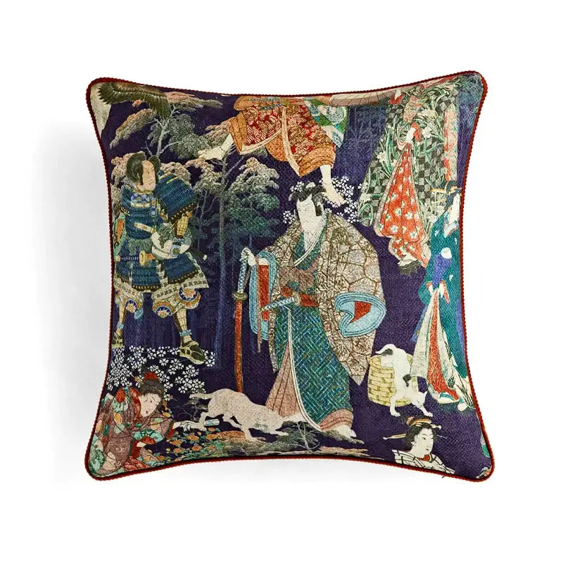 Retro circus cream pillow cover with tassels living room decor