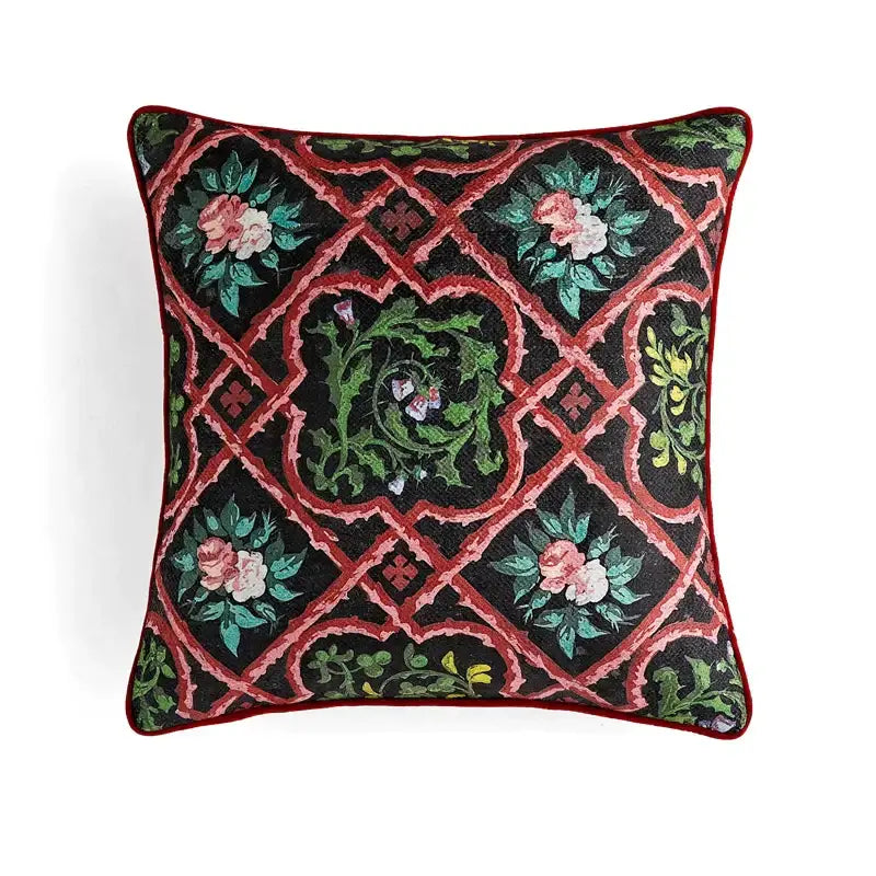 Retro circus cream pillow cover with tassels living room decor