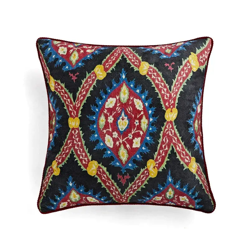 Retro circus cream pillow cover with tassels living room decor