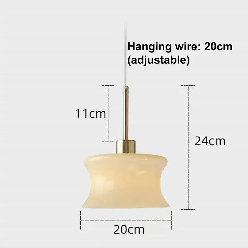 Retro cream decorbites glass chandelier bedroom pendant light
