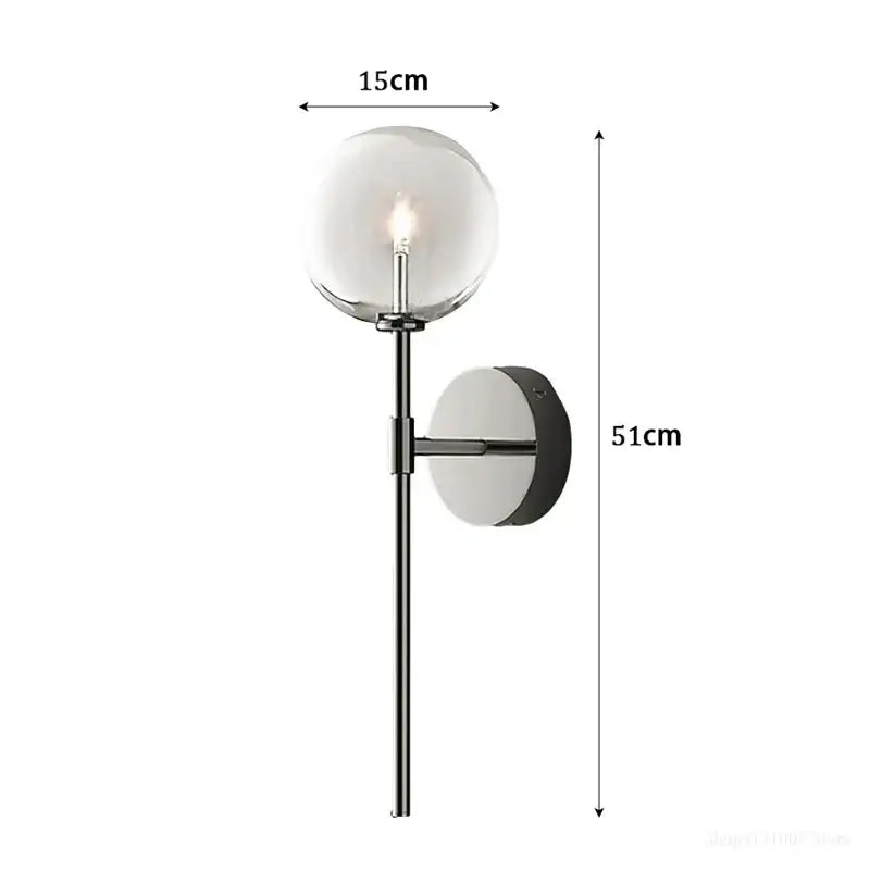 Retro gold clear glass ball wall sconce living room light