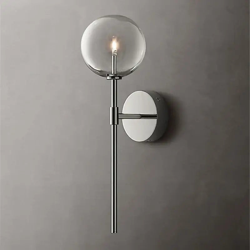 Retro gold clear glass ball wall sconce living room light