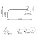 Retro industrial black & white dual arm wall lamps bedroom light