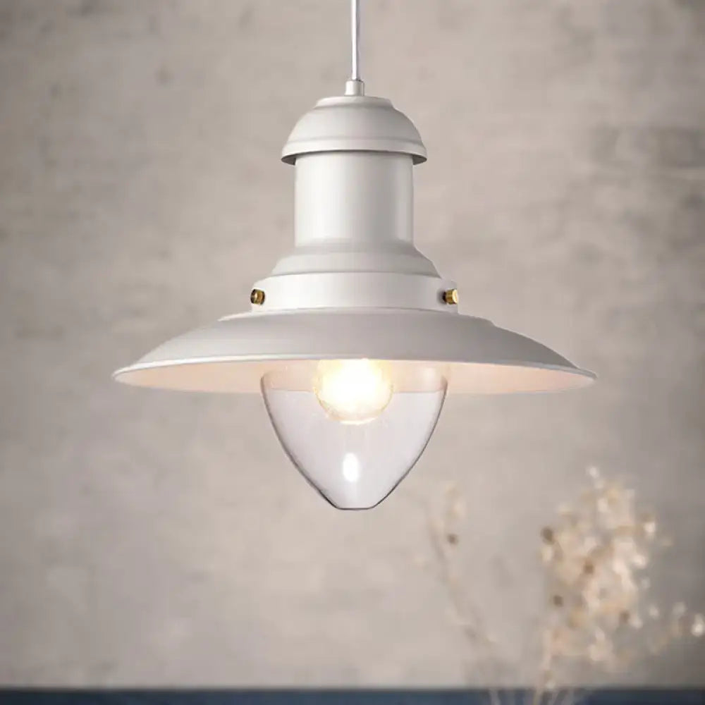 Retro loft saucer black & white pendant light for coffee shop kitchen