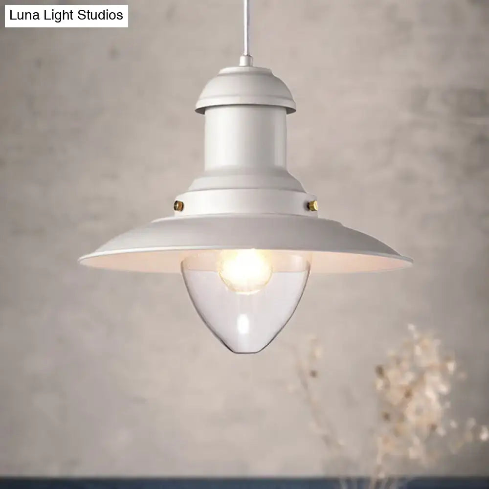 Retro loft saucer black & white pendant light for coffee shop kitchen