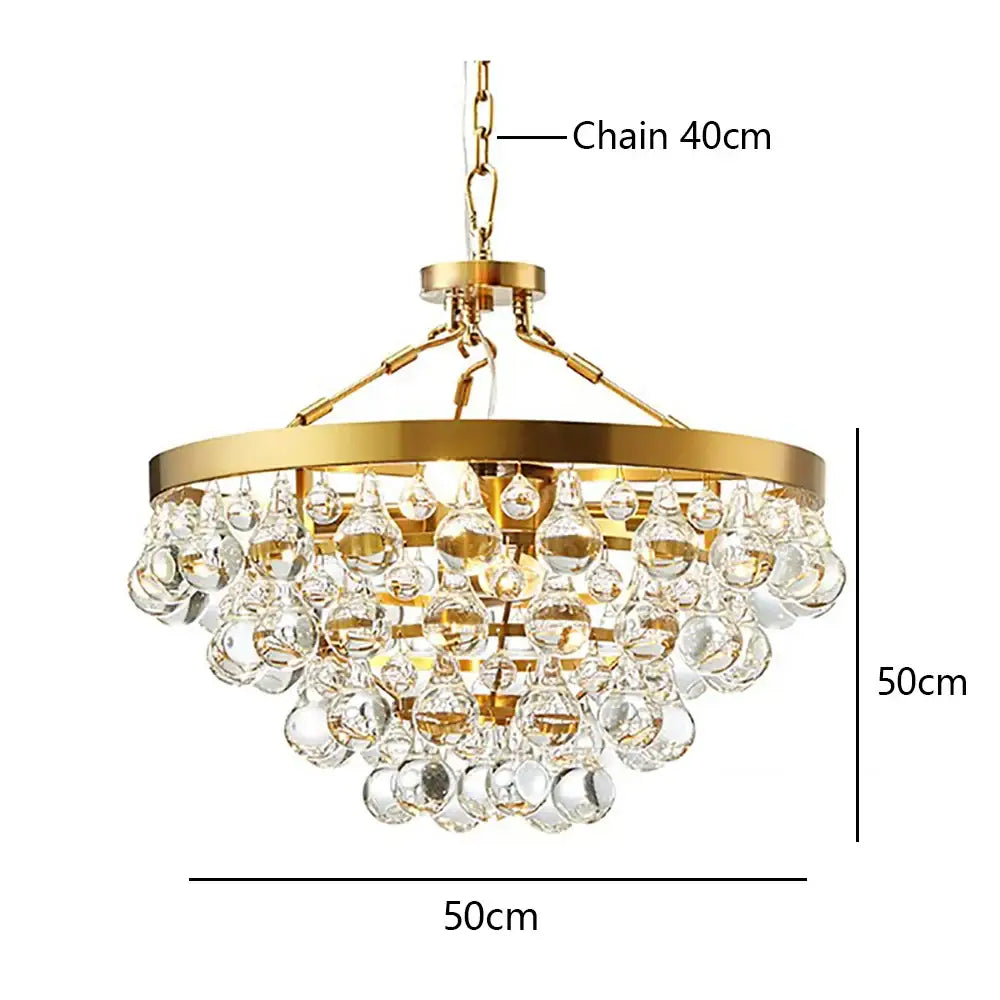 Retro luxury gold crystal bead ceiling pendant lights dining room